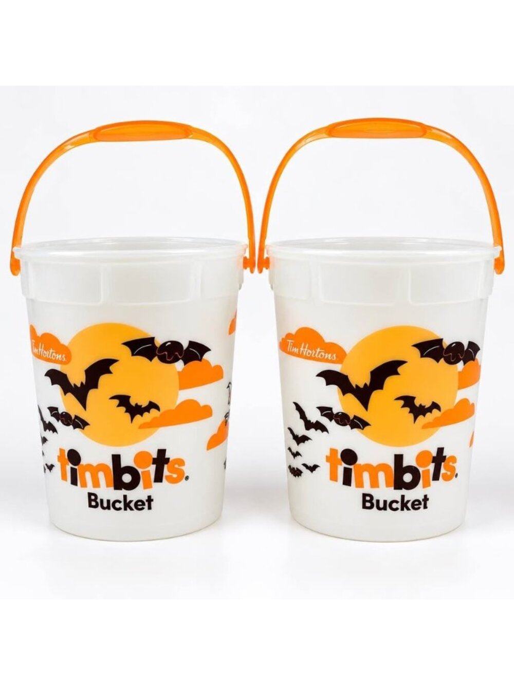 Tim Hortons 2023 Glow in the Dark Halloween Timbits Buckets Set of 2